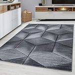 viceroy bedding Rug CUBIC Modern Design Black Grey Charcoal Rugs Living Room Extra Large Size Soft Touch Short Pile Style Carpet Area Rugs Non Shedding (80cm x 150cm (3ft x 5ft))