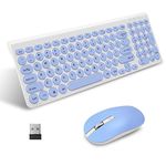 LeadsaiL Wireless Keyboard and Mouse Combo, Wireless USB Mouse and Computer Keyboard Set, Compact and Silent for Windows Laptop, Desktop, PC- Blue