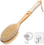 DSL Back Scrubber for Shower, Shower Body Brush for Exfoliating Skin, Dual Soft and Stiff Brush Head Design with Natural Bristles – Premium Back Exfoliator for Shower