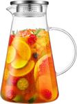 BAGYAM Borosilicate Glass Jug 2 Litre, Multipurpose Jug, Easy Pour & Strong Handle, Transparent Beverage Carafe for Home, Office, Pitcher for Serve Water, Milk, Juice, Lassi, Cocktail, Ideal for Gift