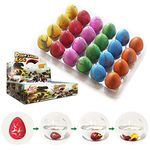 24pcs Large Size Dinosaur Egg Hatching Dino Egg Grow in Water Crack with Assorted Color Hatching Growing Dino Dragon Hunting Game Easter Basket Stuffers Birthday Easter Gifts Party Favors for Children