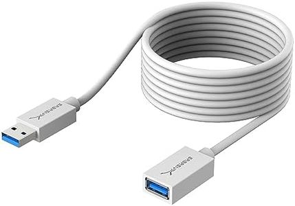 SABRENT 22AWG USB 3.0 Extension Cable - A-Male to A-Female [White] 10 Feet (CB-301W)