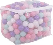 BalanceFrom Play Pit Balls Toy Set for Kids with Reusable Bag, Rainbow or Pastel Colors - Crush-Proof Plastic for Ball Pits, Bounce Houses, Tents, Playhouses, Pools and Indoor or Outdoor Games