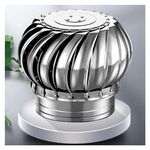 Roof Wind,Stainless Steel Turbine Ventilator Vents Roof Wind Turbines Cap Vent, 8 10 12Inch Vent Automatic Rotation By Wind/air Flow No Consumption, Easy To Install (Color : One Color, Size : 300mm/