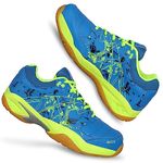 AIVIN Breeze Badminton Shoes for Men | Non Marking Badminton Shoes | Lightweight & Durable Badminton Shoes | Also Perfect for Squash, Table Tennis, Volleyball, Basketball & Indoor Sports (Blue, UK Footwear Size System, Adult, Men, Numeric, Medium, 9)