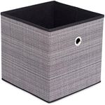 Internet's Best Canvas Storage Bin - Durable Storage Cube Box Basket Container - Clothes Nursery Toys Organizer - Grey