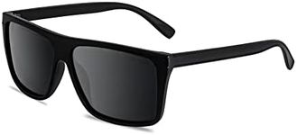 OCCI CHIARI Men's Oversized Polarized Sunglasses Fashion Sun Glasses for Men UV400 Protection Glasses Screw Hinges (Black/Gray)