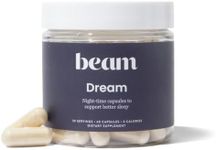 Beam Dream Sleeping Pills, Sleep Aid, Sleep Aids for Adults, Contains Magnesium, Melatonin, L Theanine, Apigenin, Natural Sleep Supplement, Vegan, Non GMO, Dairy Free, 3rd Party Tested, 30 Servings