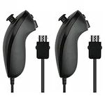 Multibao 2 Packs Nunchuck Controllers for Nintendo Wii U Replacement for WII U Video Game Black Colour