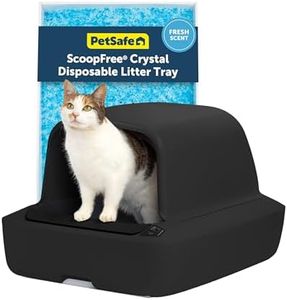 PetSafe ScoopFree Crystal Pro Automatic Self Cleaning Cat Litter Box System – Enclosed Front-Entry – Advanced Odor Control – Includes 1 Disposable Crystal Litter Tray – Black (ZAL00-18159)