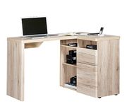 Amazon Brand - Jahnke Olton 1-Door 1-Drawer L-Shape Writing Desk with 4-Storage Compartments, 112 x 90 x 76cm, San Remo oak