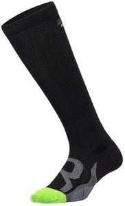 2XU Unisex Recovery Compression Socks - Enhance Muscle Recovery & Performance - Black/Grey - Size Medium 1