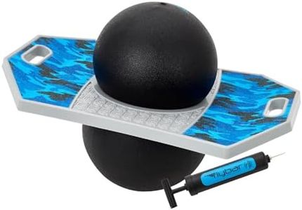 Flybar Pogo Trick Ball for Kids, Trick Bounce Board for Boys and Girls Ages 6+, Up to 160 lbs, Includes Pump, Durable Plastic Deck with Grip Tape, Indoor, Outdoor Toy Pogo Jumper, Blue Camo