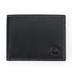 Timberland Men's Leather Wallet with Attached Flip Pocket Travel Accessory-Bi-Fold, Black (Blix), One Size