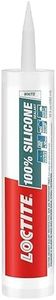 Loctite 100% silicone sealant, Waterproof, No shrinkage, dries in 10mins, waterproof in 2hrs, ideal for kitchen, bathroom,HVAC applications, sealant for glass, ceramics, aluminum, steel, White,260ml
