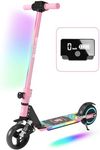 E-RIDES 6.5'' Foldable Kids Electric Scooter - Colorful LED Lights, 8 Mph Max Speed, Electric Scooter Kids 5 Mile Range, Shock Absorbing Comfort, E Scooter for Kid with Display