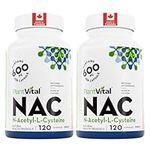 PlantVital Nac supplement 600mg - Made in Canada - N Acetyl Cysteine - Supports Normal Lung & Liver Health Now with NAC 600 mg, Immune System Support 120 Capsules (2 Bottles) - L Cysteine supplement