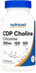 Nutricost CDP Choline (Citicoline) 300mg, 120 Veggie Capsules - Non-GMO, Vegan Friendly, Gluten Free