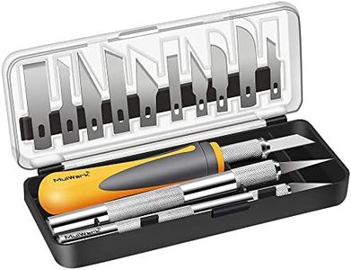 MulWark 16-Piece Precision Hobby Knife Set - Exacto Knife Set for Modeling - Craft Knife Handle Customized with Chiseling Blade, Stencil Edge Blade, Fine Point Blade and More