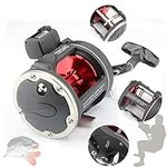 Fishing Reel, Trolling Reels Equipped Spinning Reel Trolling Saltwater Freshwater Offshore Reel Counter Wheel with Line(Black)