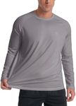 WINNERAIN Men's Sun Shirts Long Rash Guard UPF 50+ UV SPF Protection Shirts Outdoor Swim Fishing Running Shirts Lightweight Quick Dry L Gray