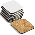 MDF Blank Sublimation Coasters Cork Backed - 9cm x 9cm White Blanks Square (50)