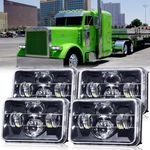 BAOLICY 4x6 LED Headlights DOT Approved 4PCS Hi/Low Sealed Beam Rectangle H6545 H4668 H4656 6x4 Bright White 6000K Light for Chevrolet Ford Kenworth Peterbilt Freightliner Oldsmobile