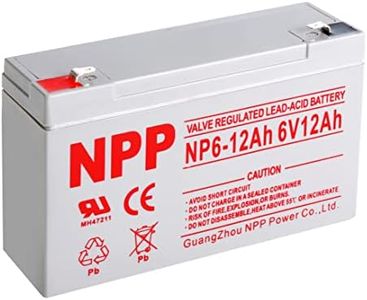 NPP NP6-12Ah F1, 6V 12Ah Battery, Rechargeable Sealed Lead Acid 6V 12Ah Battery F1 Terminal Replace 6FM12, 6-DW-12 AB12120 Distribution Control, Solar Garden Light, Electric Toys and Electric
