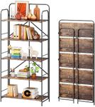4NM No Assembly Folding Bookshelf, 