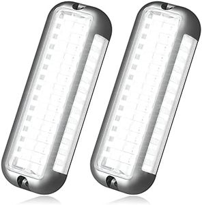 BASIKER BS4 Marine LED Underwater Boat Lights (2 x 3000LM 84LED 180° White) 10V-36V 316 Stainless Upgrade IP68 Waterproof, Surface Mount for Cruise Ship Yacht Boat Sailboat Pontoon Transom Deck Light