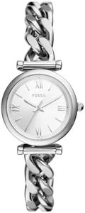 Fossil Women's Carlie Mini Quartz Stainless Steel Three-Hand Watch, Color: Silver (Model: ES5331)