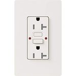 Lutron SCR-20-GFST-SW Claro Satin Colors 20-Amp Self-Testing Receptacle, Snow