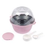 Giles & Posner Mini Popcorn Maker Machine – Non-stick Corn Plate, Hot Air Popcorn Popper, Electric Stirring, Cool Touch Handles, Healthy Fat-free Snack, Mess-Free With Serving Bowl, Pink, EK6224GSPNK