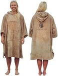 SEASHELL Towelling Robe - Hooded Poncho Towel Changing Robe - Organic Cotton (340gsm) Mid Sleeve - Swimming - Water - Sports