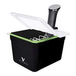 EVERIE Sous Vide Container 12 Quarts with Collapsible Hinge Lid and Sous Vide Rack and Insulation Sleeve Compatible with Anova Nano 750w and AN500-US00 1000w (KIT-12-NANO-PP)