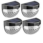 FiNeWaY 4pc Solar 6 Bright LED Door Fence Wall Lights Outdoor Garden Shed Lighting- Weather-proof IP65 Protection Grade, Dust-Resistant, Splash-Resistant For Patio Yard Garage Stairway Gate Door Light