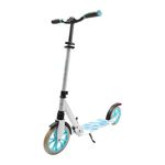 2-Wheel Folding Kick Scooter - Compact Foldable Riding Scooter for Teens w/Adjustable Height, Alloy Anti-Slip Deck, 9” Wheels, Mud Guard Front Wheel, for Kids Boys/Girls 12+Yrs Old (White)