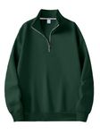 FASHION AND YOUTH Premium and Stylish Half Zipper Sweatshirt Bottle Green