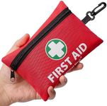 General Medi Mini First Aid Kit, 110 Piece Small First Aid Kit - Includes Emergency Foil Blanket, Scissors for Travel, Home, Office, Vehicle, Camping, Workplace & Outdoor (Red)