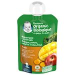 GERBER ORGANIC PURÉE Mango Apple Carrot Kale, Baby Food, Meal, 6+ months, 128 ml, 12 Pack, Packaging May Vary