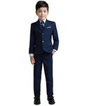 Yuanlu Boys Colorful Formal Suits 5 Piece Slim Fit Dresswear Suit Set (Navy Blue, 6)