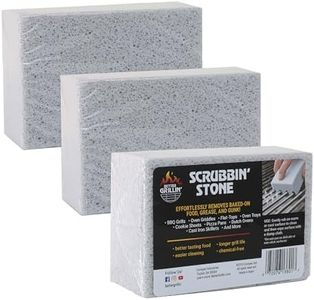 Better Grillin Scrubbin Stone Grill Cleaner-Scouring Brick/Barbecue Grill Brush/Barbecue Cleaner for BBQ, Griddle, 3pk