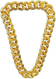 Lorigun Thug Life Gold Chain Plastic Thick Gold Necklace Thug Life Costume Huge Golden Chain Necklace, Punk Style Hip Hop Ornament (Circumference 31.2 Inches)