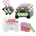 FELYC Duck Tags, You've Been Ducked Card, Dcuk Duck Tags, 50 Set Duck Ducking Game Card, Duck Tags With Hole and Rubber Bands, SUV Car Design (DUCK TAGS-Black)