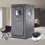 Duthss Steam Sauna for Home, 4L 1500W Large Capacity Portable Steam Sauna for Home, Personal Sauna Tent for Body Relaxation Stress Relief, Foldable Sauna Chair Included