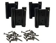 2 Pairs (4Pcs) 3inch Double Action Spring Hinge Stainless Steel Cafe Saloon Door Swing Self Closing Black with Screws