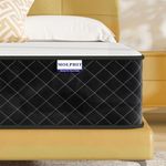 MOLPHIT Double Mattress, 10 Inch Hybrid Mattress Double with Breathable Foam and Individually Pocket Spring, Memory Foam Mattresses for Back Pain Relief, Medium Firm Mattresses in a Box, 135x190x25cm