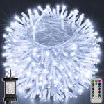 Ollny Fairy Lights Plug in - 60m 600 LED Fairy Lights Outdoor Waterproof, 8 Modes/Remote/Timer Bright Cool White String Lights Mains Powered, Outside Indoor Garden Tree Wedding Party Decorations