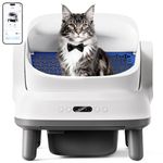 Happypaw Open-Top Self Cleaning Litter Box - Large Capacity Automatic Litter Box for Multiple Cats with Safety Protection, App Control, Odor-Free, Anti-Leakage Material, Includes Trash Bags