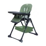 MEDITIVE Look Mama Foldable Portable Baby Dining Chair Adjustable Baby high Chair with Wheels, Kids Feeding Chair with Food Tray, Green, high Chair for Baby 6 Months to 5 Years